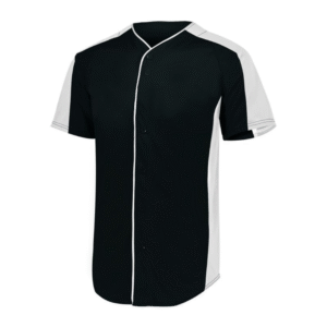 BLACK/WHITE FULL-BUTTON BASEBALL JERSEY