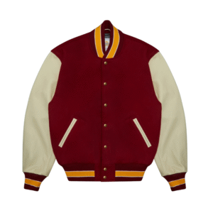 CARDINAL MELTON WOOL/CREAM LEATHER CLASSIC FIT - PREMIUM VARSITY JACKET
