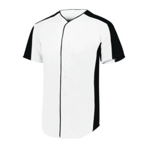 WHITE/BLACK FULL-BUTTON BASEBALL JERSEY