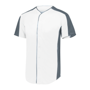 WHITE/GRAPHITE FULL-BUTTON BASEBALL JERSEY
