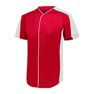 RED/WHITE FULL-BUTTON BASEBALL JERSEY