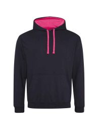 VARSITY JET BLACK/HOT PINK HOODIE