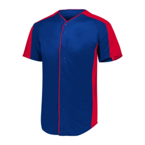 NAVY/RED FULL-BUTTON BASEBALL JERSEY