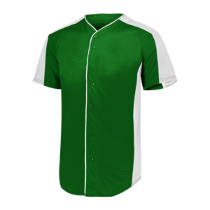 DARK GREEN/WHITE FULL-BUTTON BASEBALL JERSEY