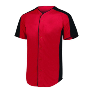 RED/BLACK FULL-BUTTON BASEBALL JERSEY